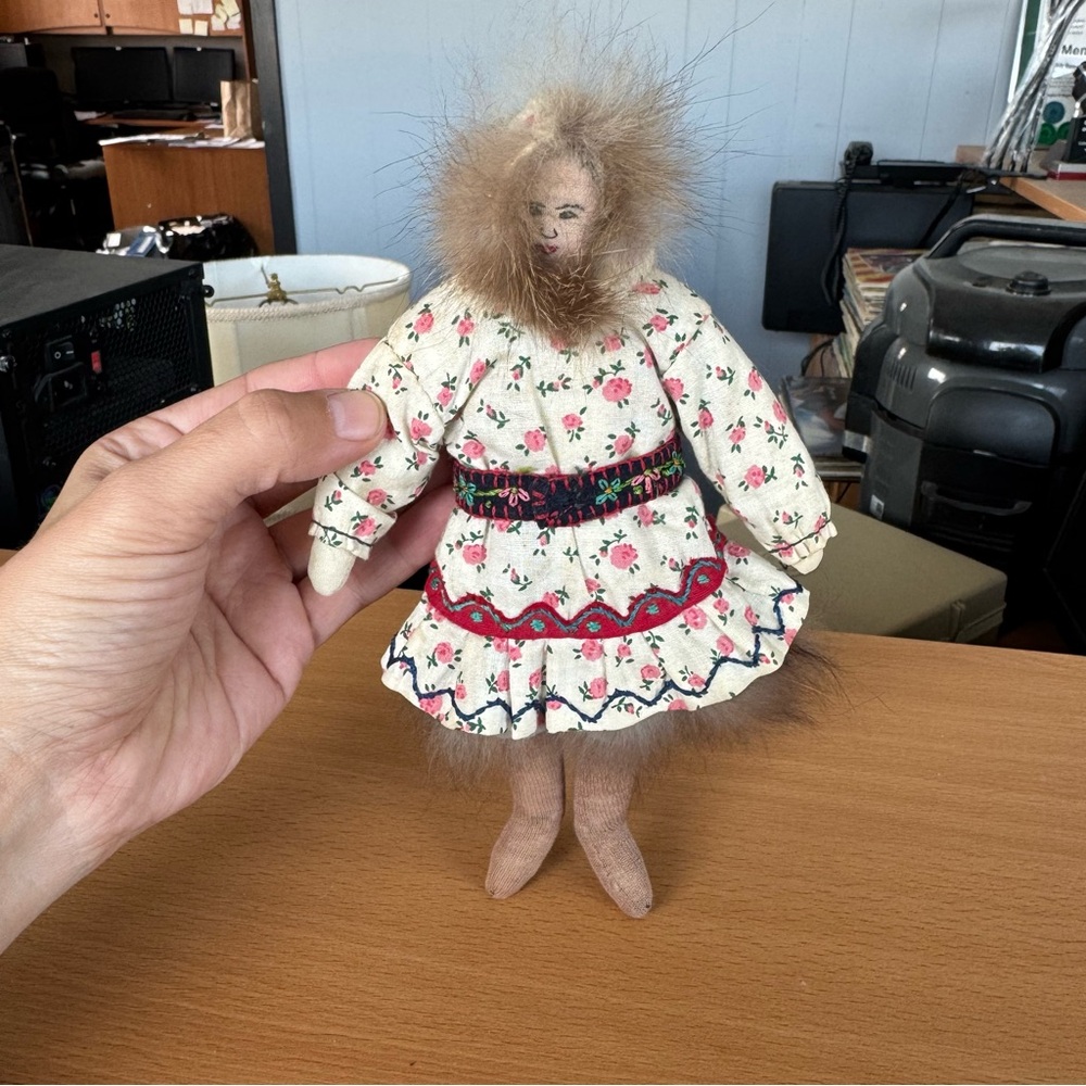 Handmade Inuit Doll with Fur Trim